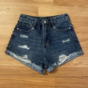 HME Jeans Cut-Off Distressed Denim Jean Shorts Size S